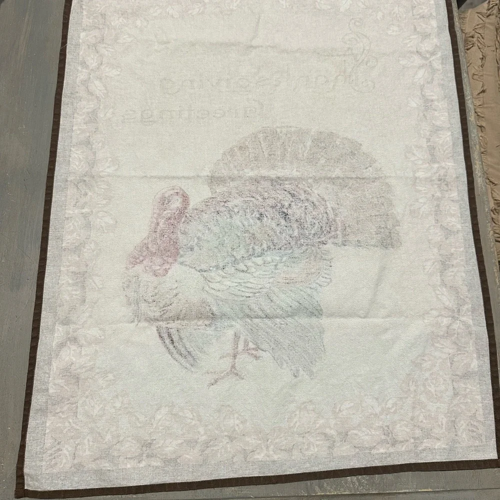 Williams Sonoma Vintage Thanksgiving Greetings Decor Set of Two